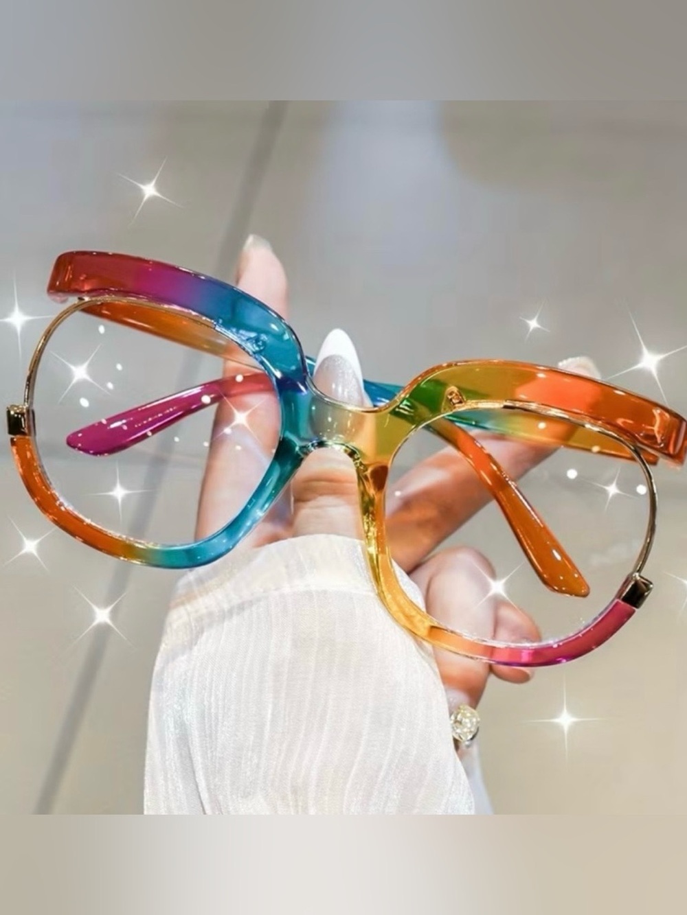 💙 New! Oversized Frames Colorful Eyewear Fashion Glasses